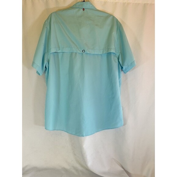 The American Outdoorsman Shirt XL Blue Button Up Short Sleeve Vented Fishing - Picture 10 of 10